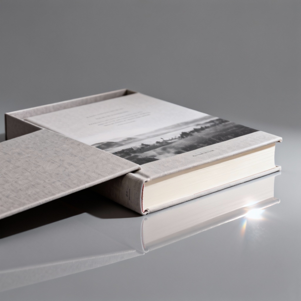 Hardcover dust jacket and slipcase book mockup