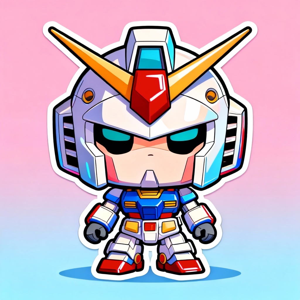 AI chibi Gundam-style mecha mascot