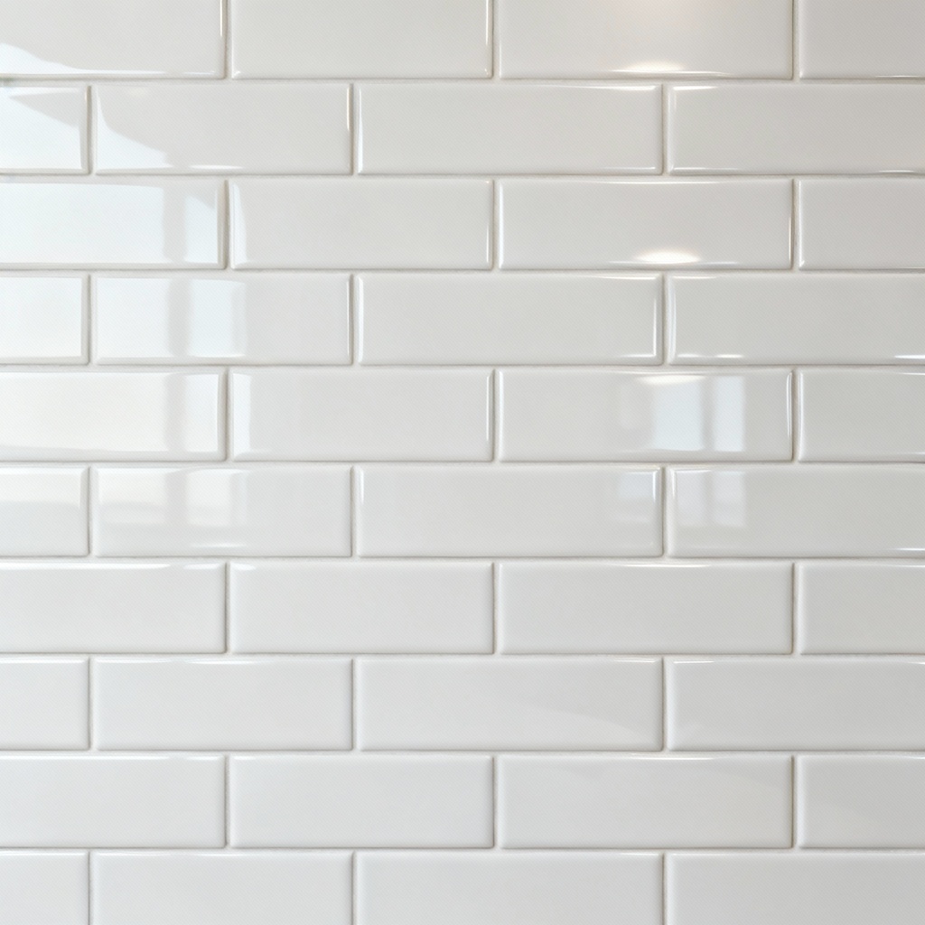 Glossy white subway brick background, seamless