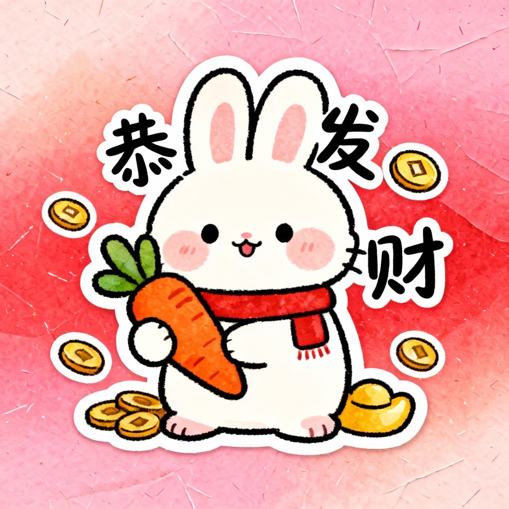 Cute zodiac rabbit e-hongbao design