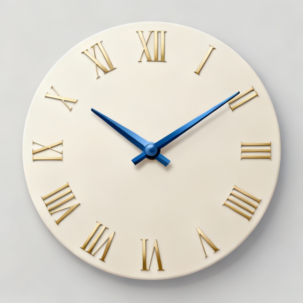 AI minimalist analog Roman numeral clock face
