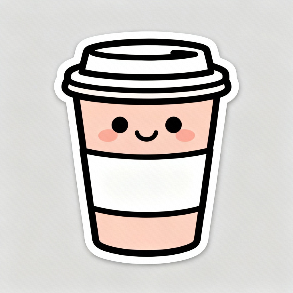AI Kawaii Coffee Cup Illustration Vector