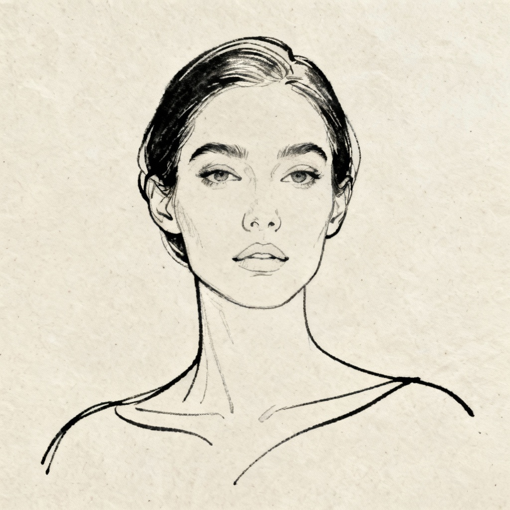 AI minimalist line art avatar with negative space