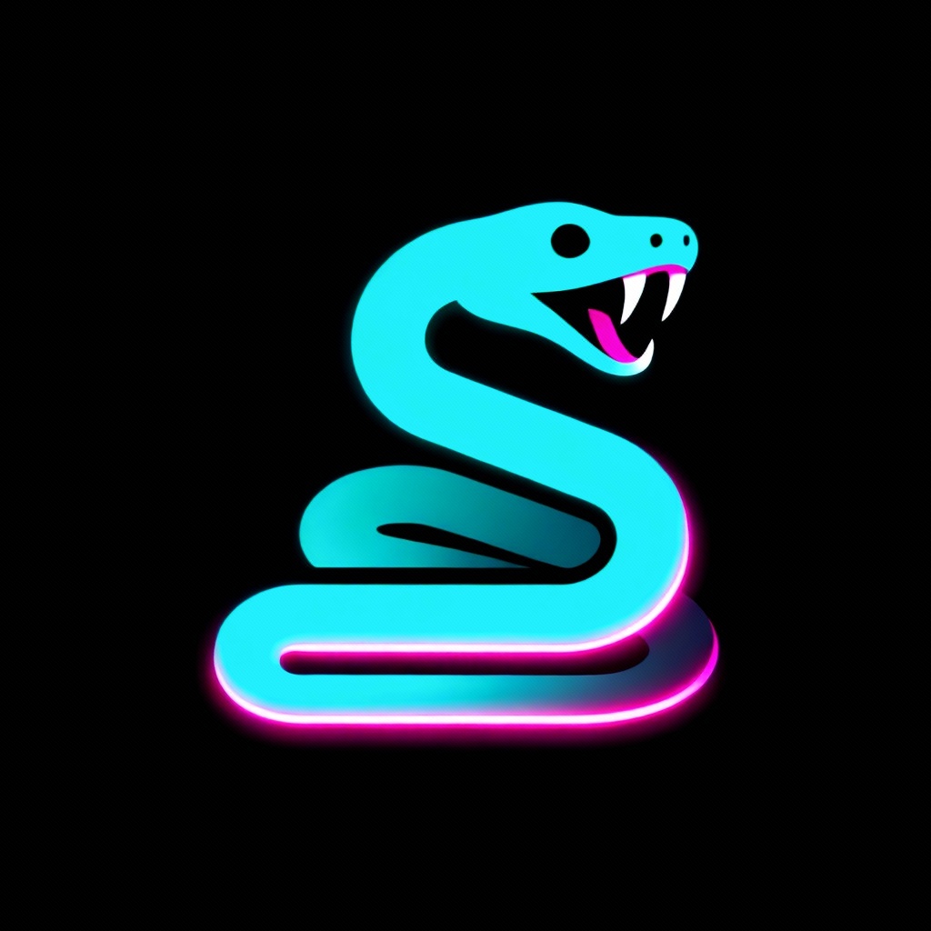 AI Neon Serpent Logo Mark