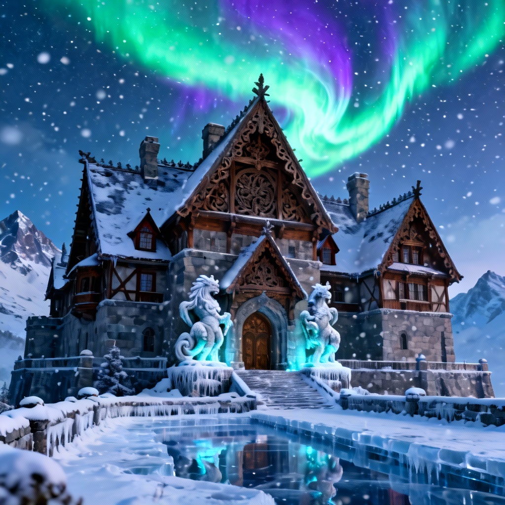 AI palace generator winter Nordic palace scene