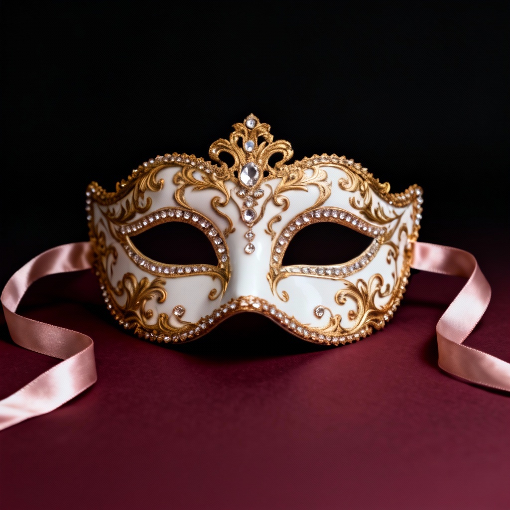 AI baroque gold filigree Venetian mask