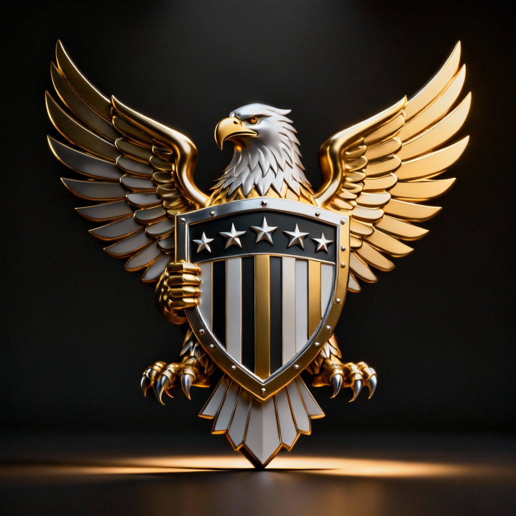 AI 3D eagle emblem patriotic logo
