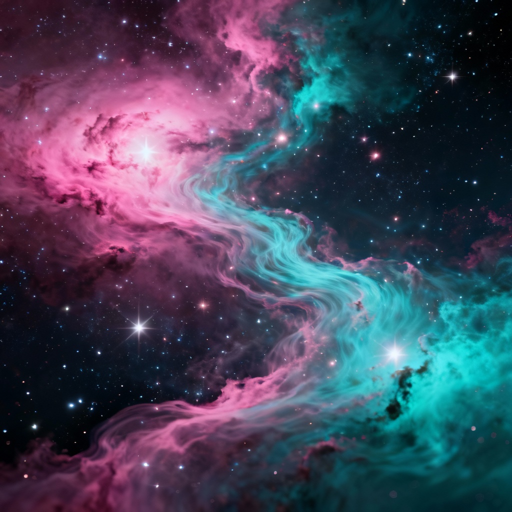 AI magenta nebula flowing like a cosmic river
