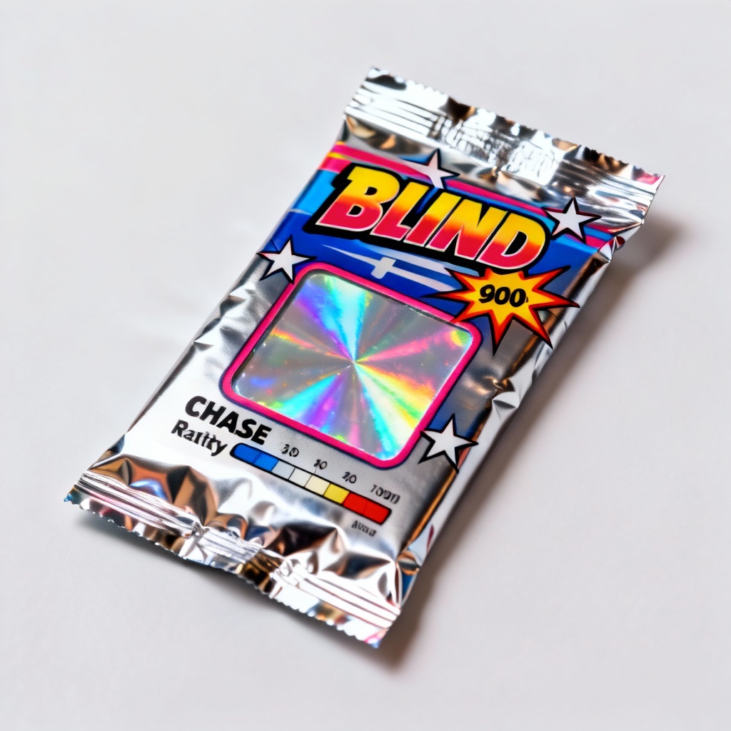 Retro trading card blind pack with hologram chase preview