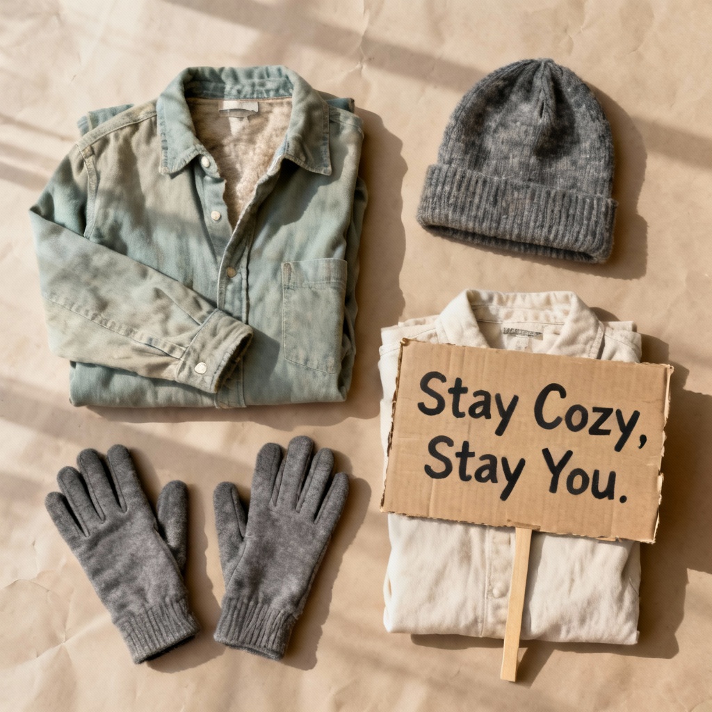 AI cosplay prank outfit flat lay