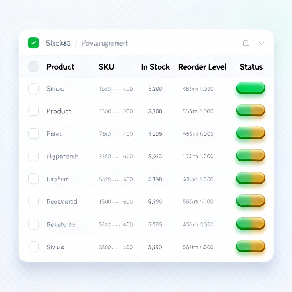AI Product Inventory Tracker Table