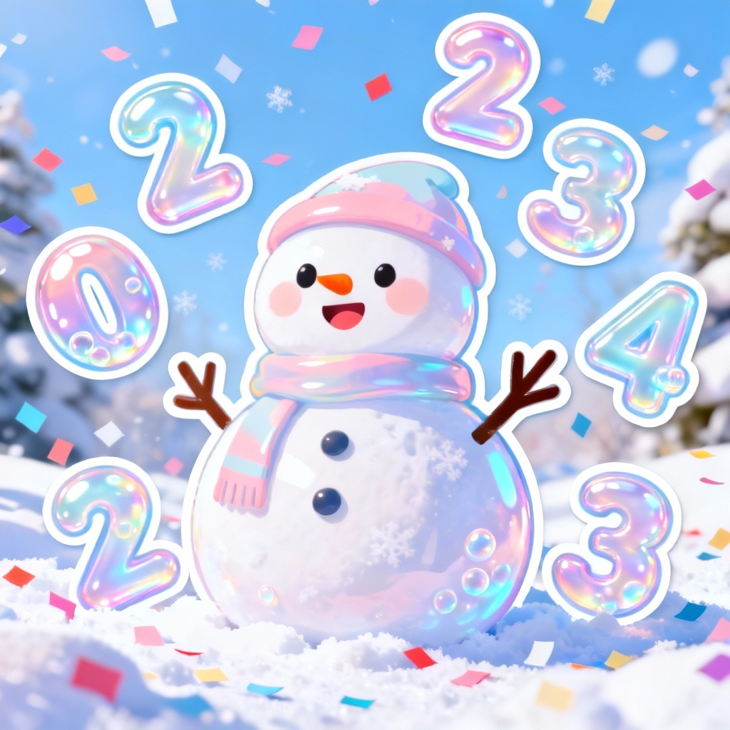 AI kawaii snowman Christmas countdown timer