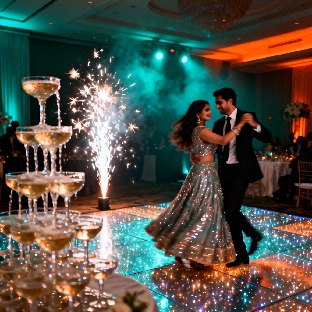 AI modern fusion Indian wedding reception