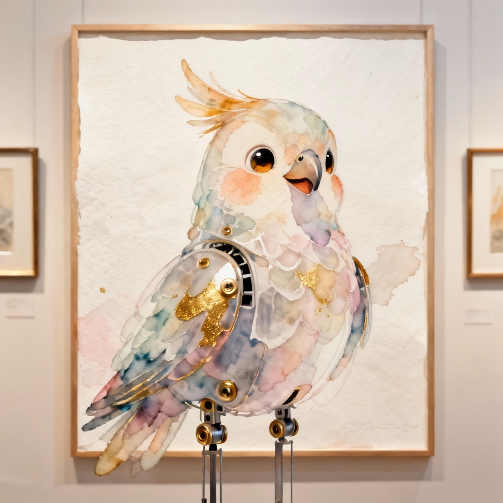 AI Toy Chica watercolor portrait