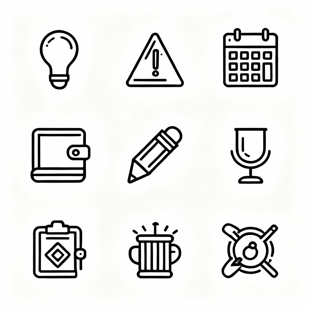 AI-generated minimal vector icon set in clean SVG style