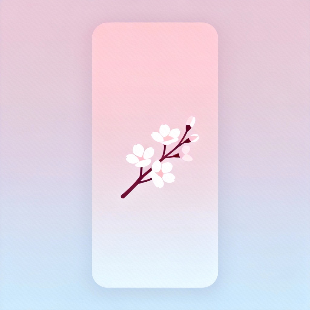 AI minimalist sakura wallpaper for phone