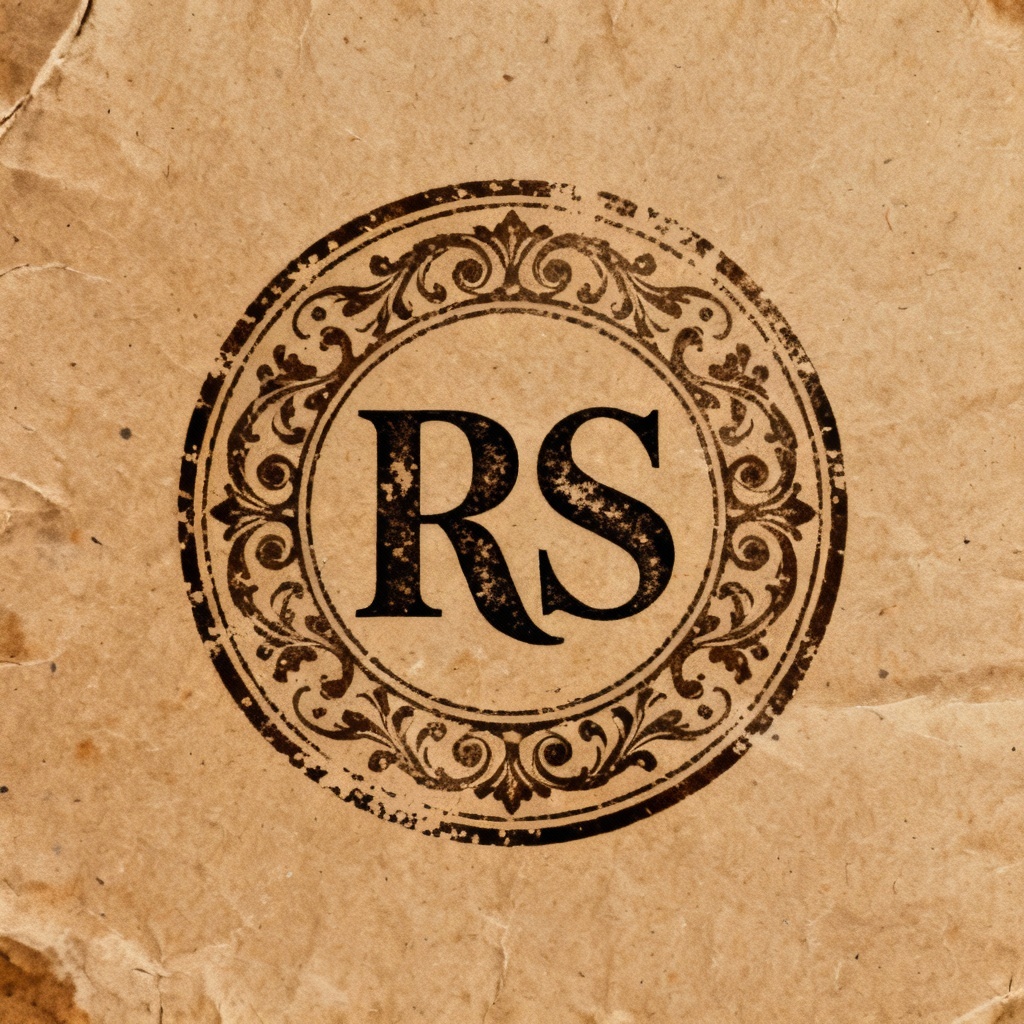AI vintage circle RS monogram seal