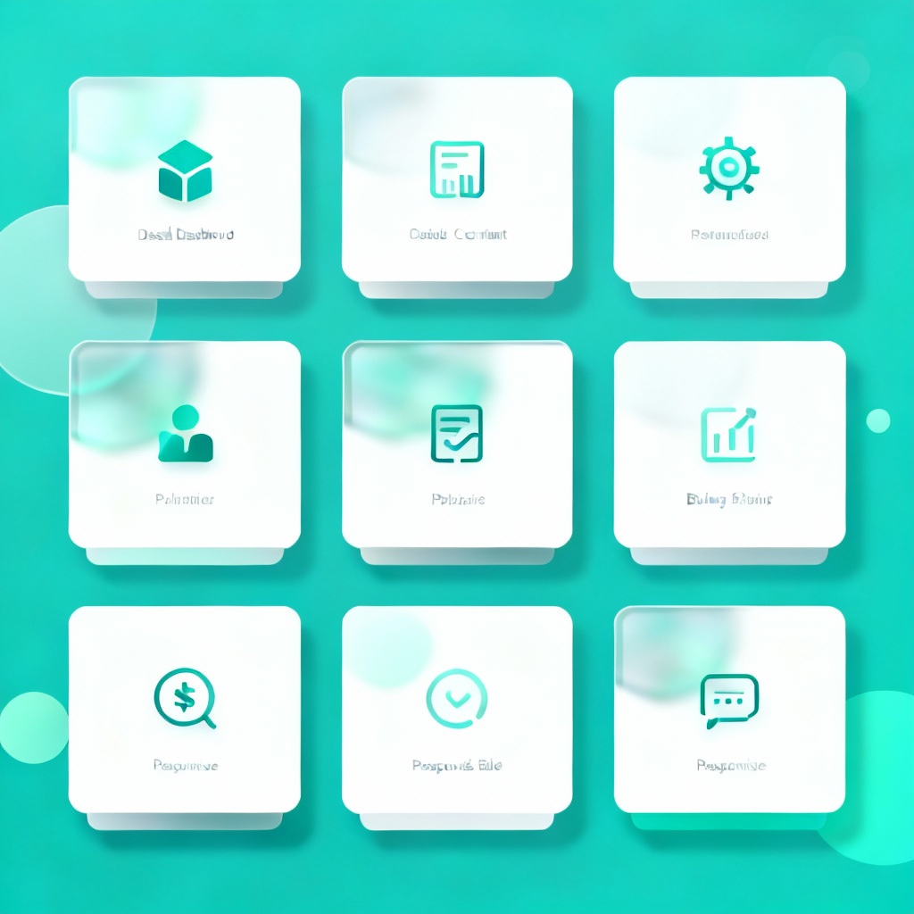 Coastal teal UI dashboard mockup with seafoam accents