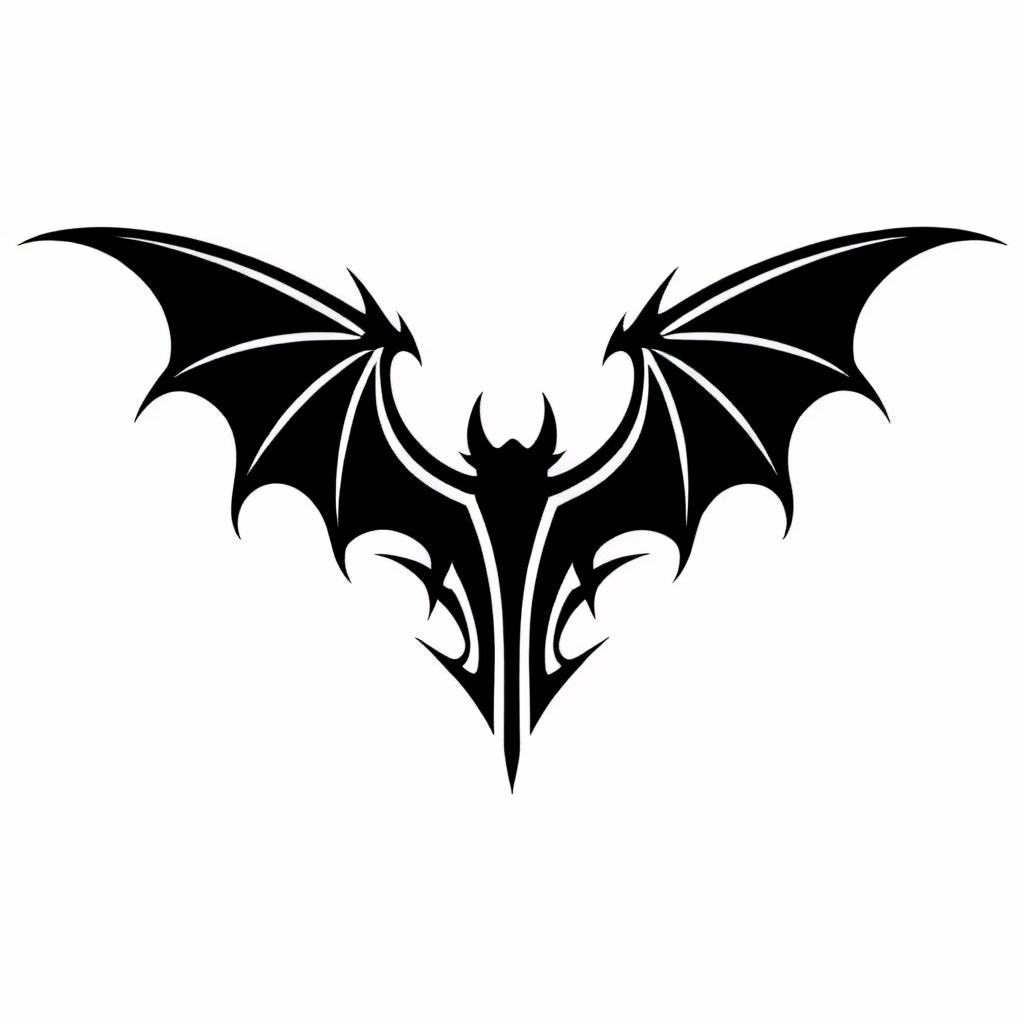 Gothic bat logo emblem vector