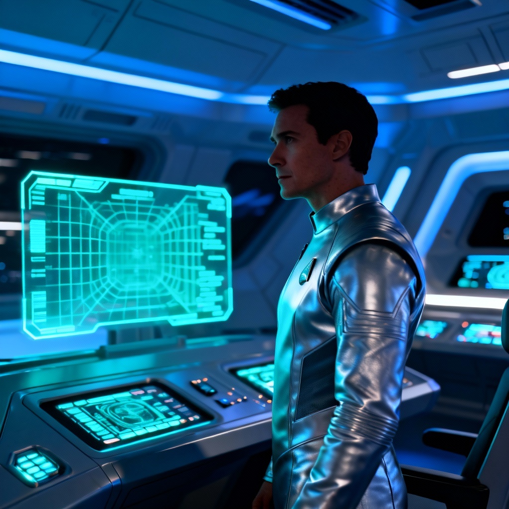 AI Space Station Interior Drama Scene