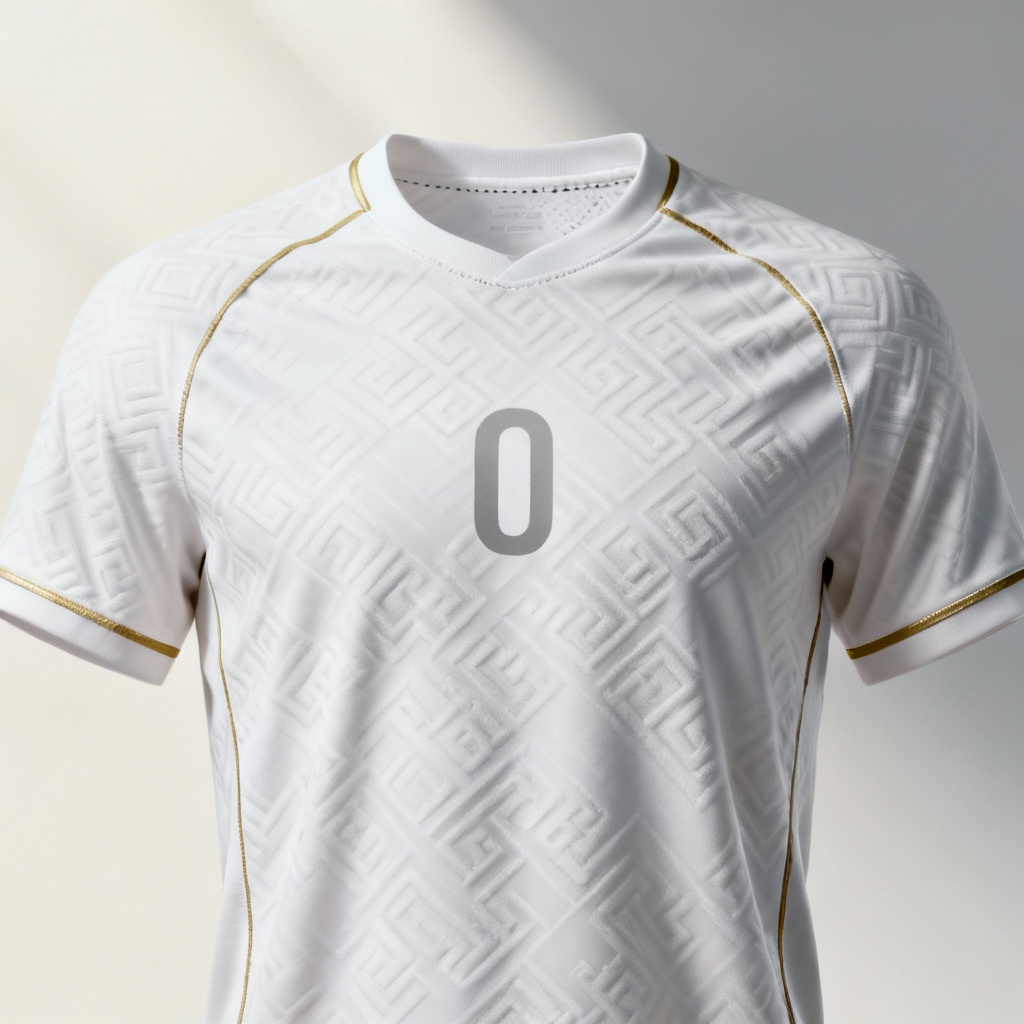 Minimal white basketball jersey with gold piping