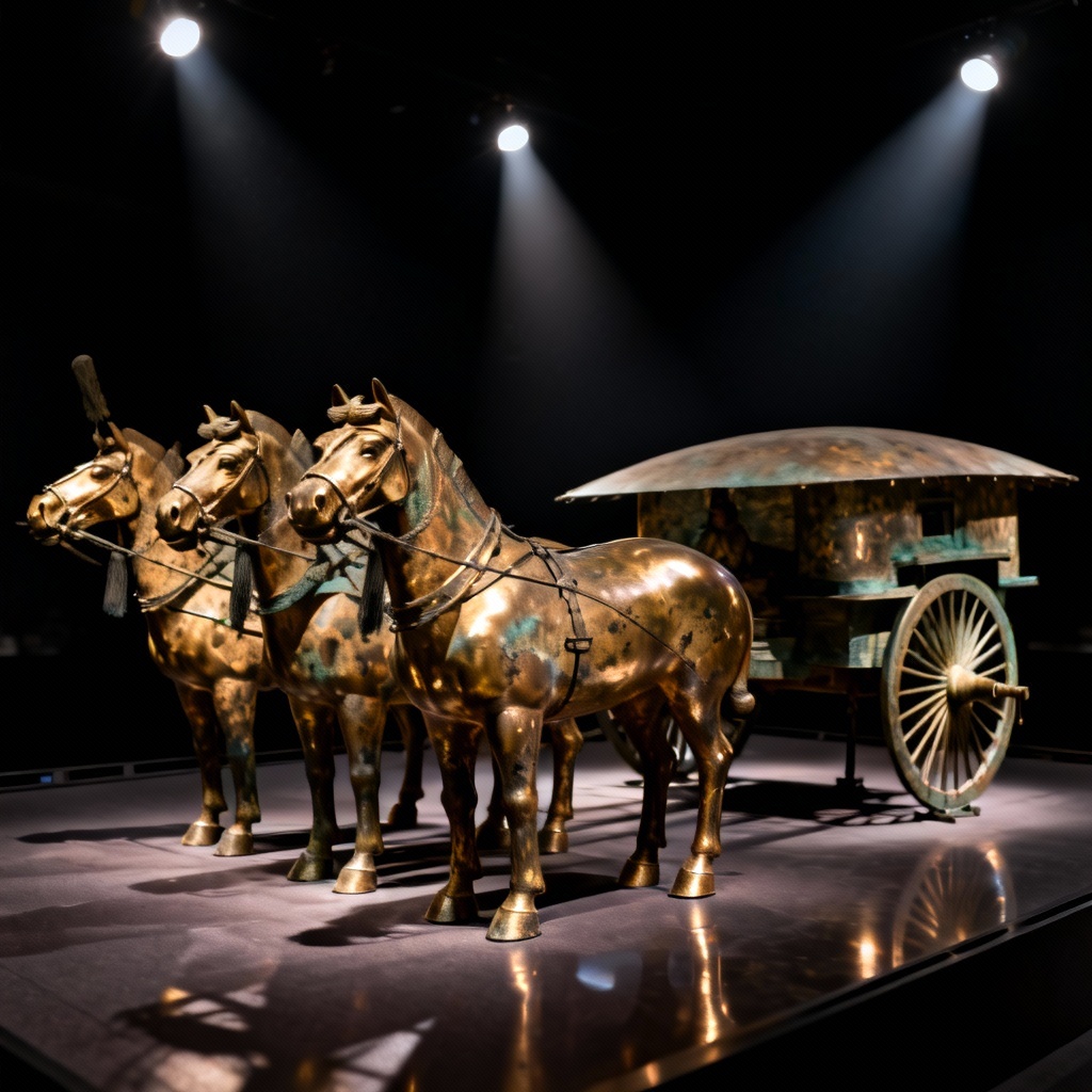 AI Qin bronze chariot and horses