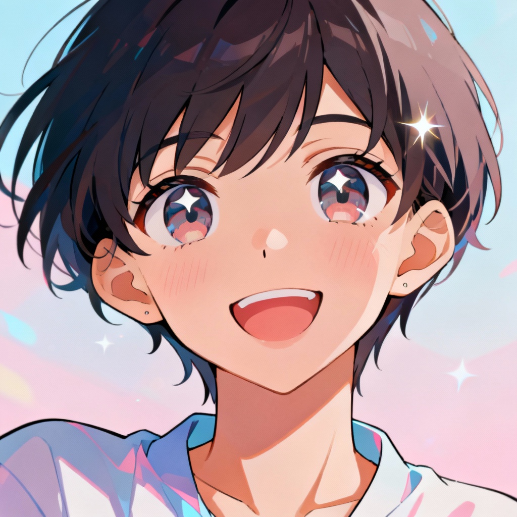 AI anime character with cheerful smile