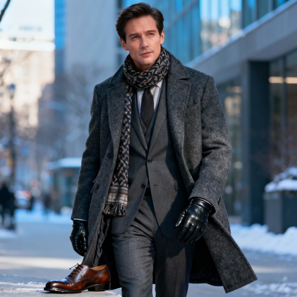 AI Winter Business Coat Layering Outfit