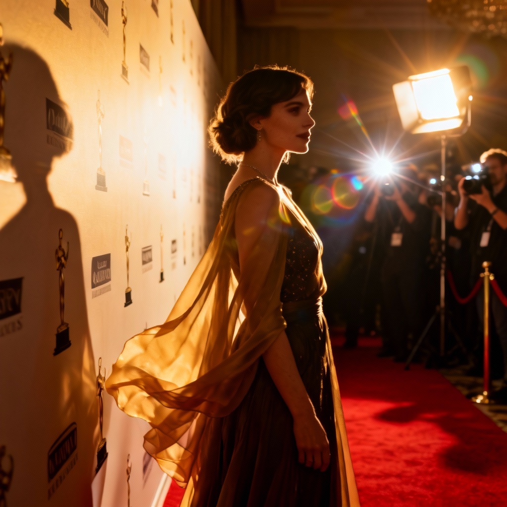 AI Hollywood red carpet portrait
