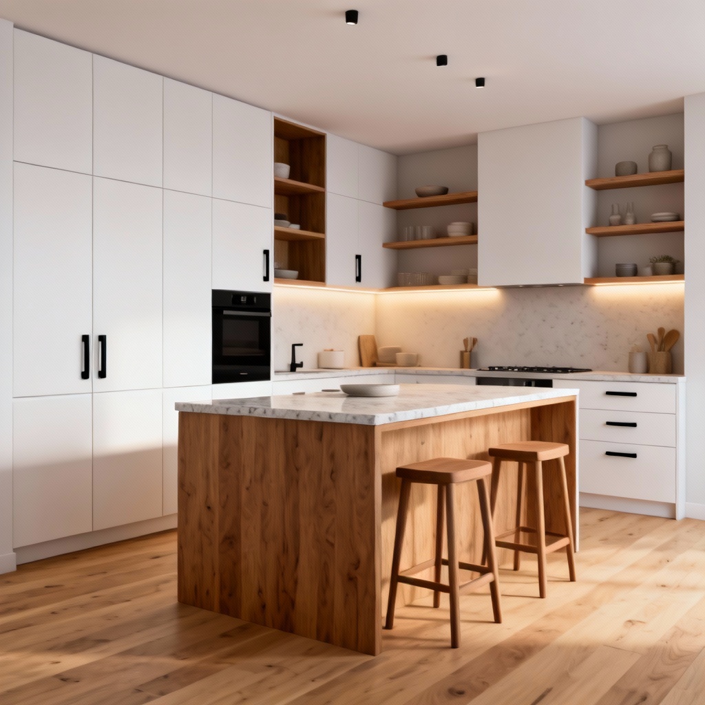 AI Scandinavian kitchen remodel idea