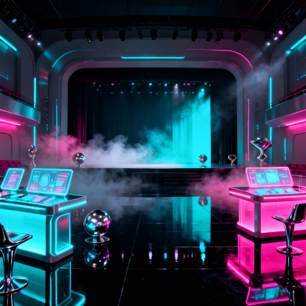 AI sci-fi stage laboratory set