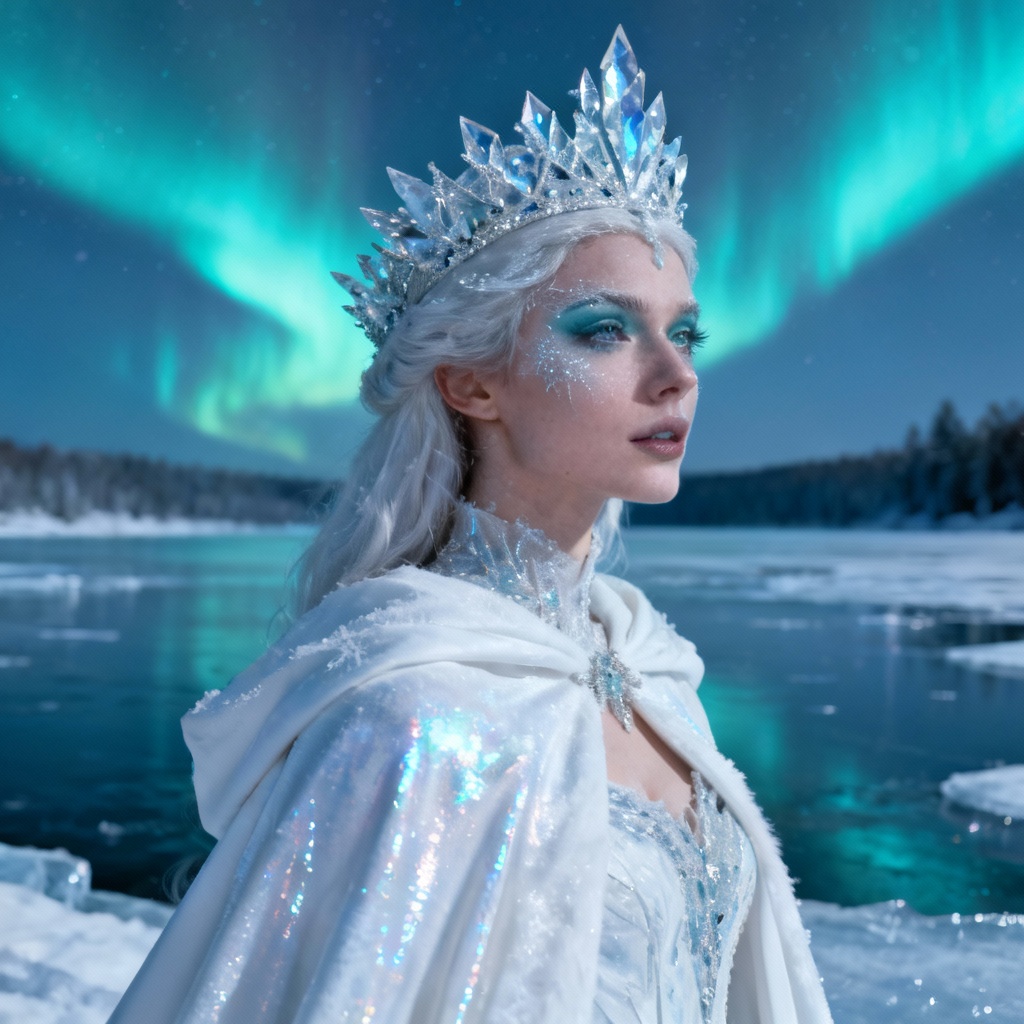 AI snow queen fantasy Christmas costume