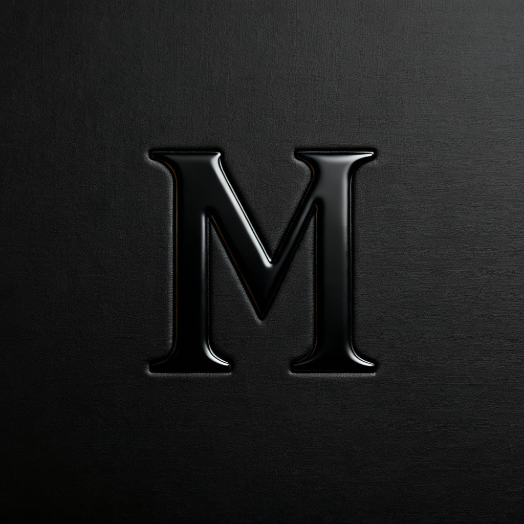 AI minimalist black logo on black background