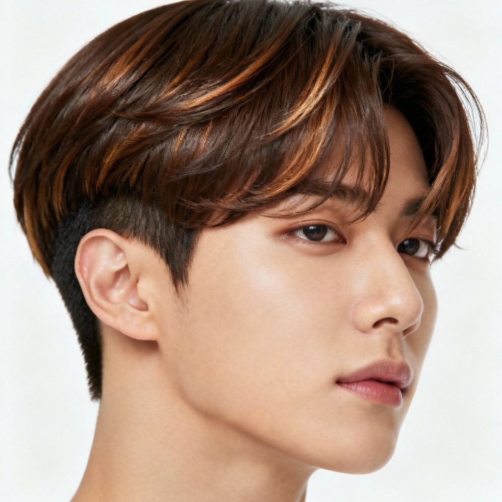 AI K-pop two-block male hairstyle