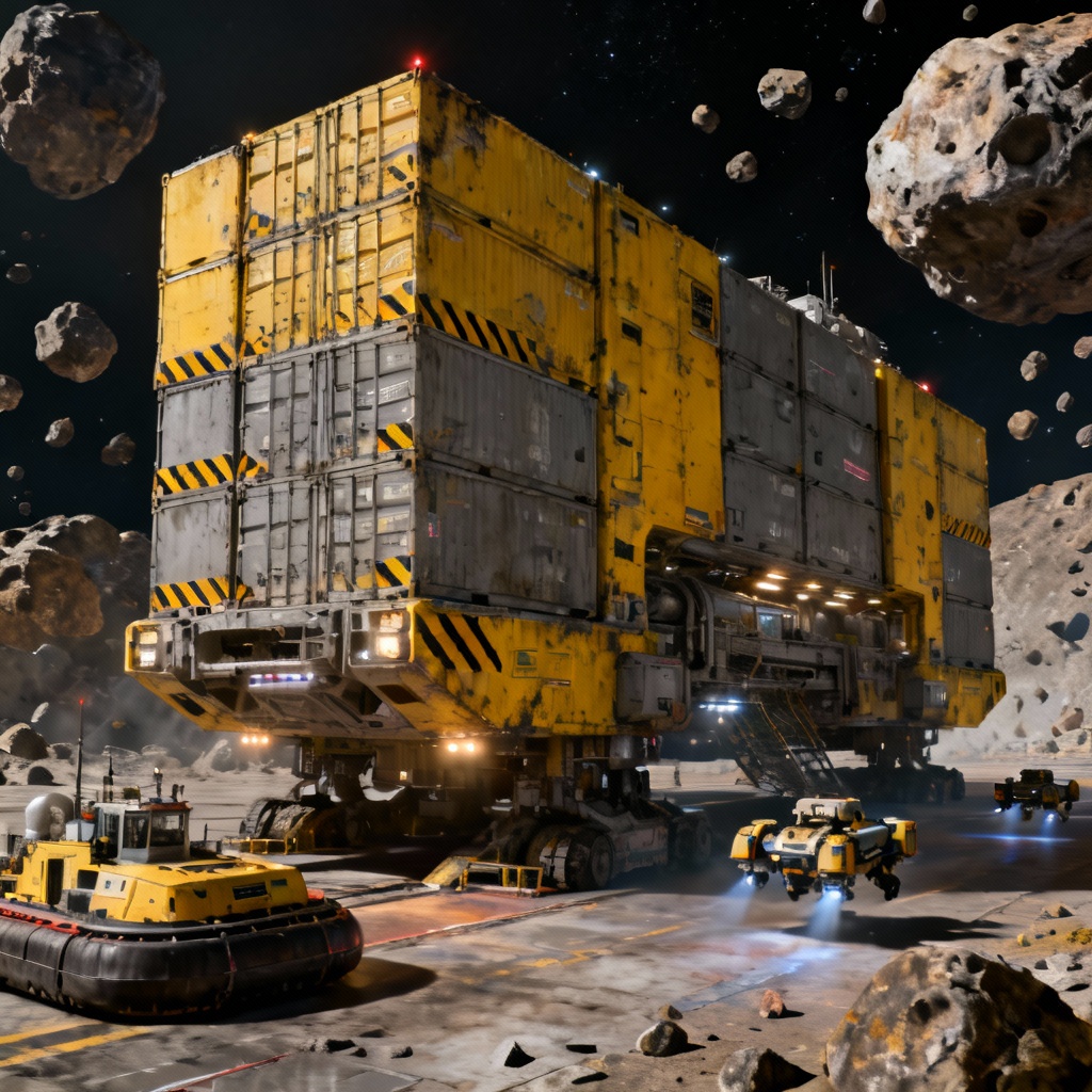 AI industrial cargo hauler spaceship