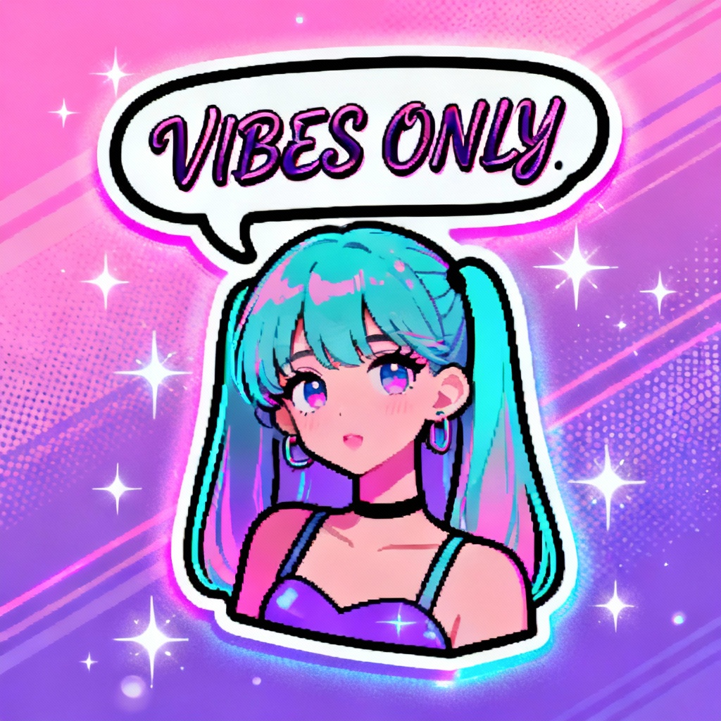 AI brainrot character in neon sticker style with bold text