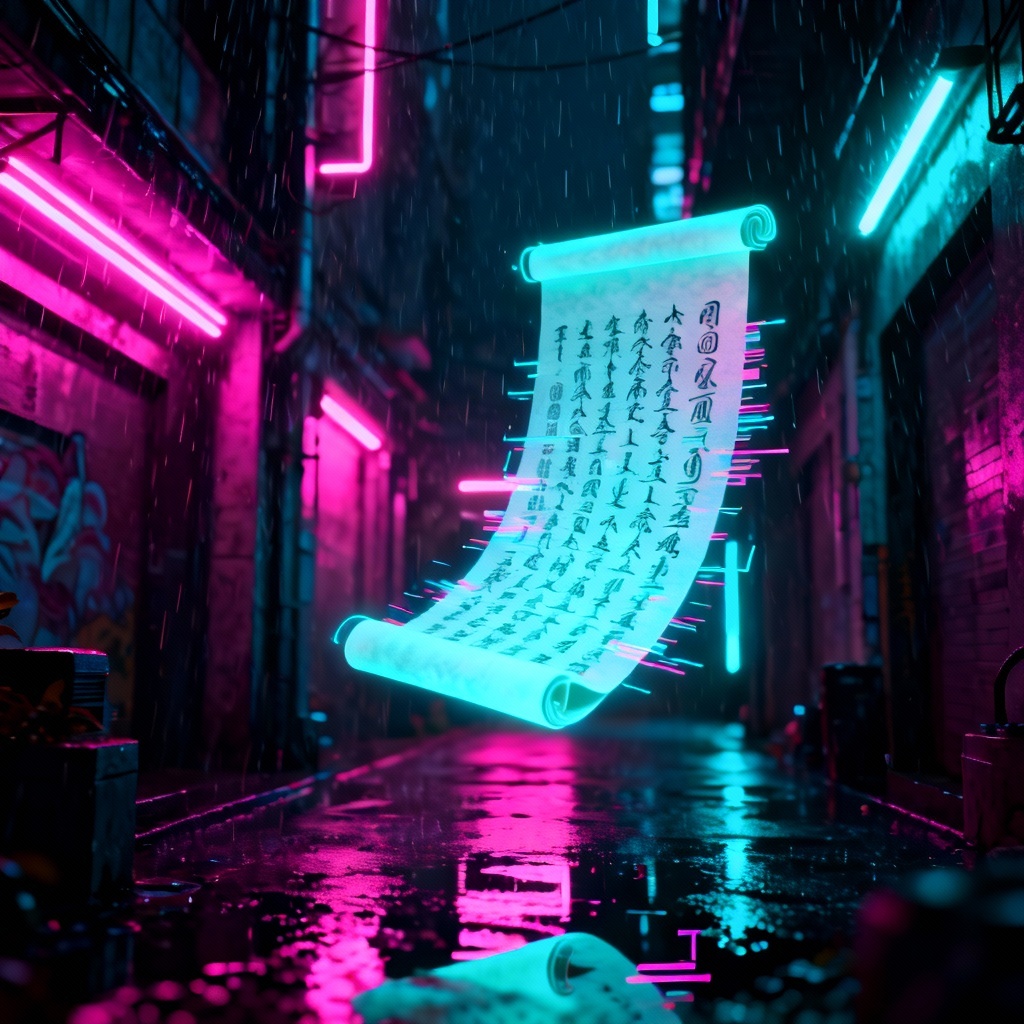 AI Prophecy Cyberpunk Neon Augury