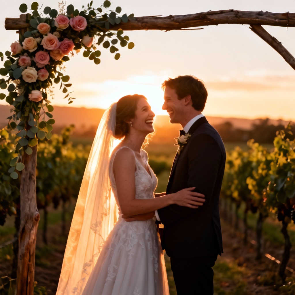 AI Vineyard Wedding Ceremony Photo