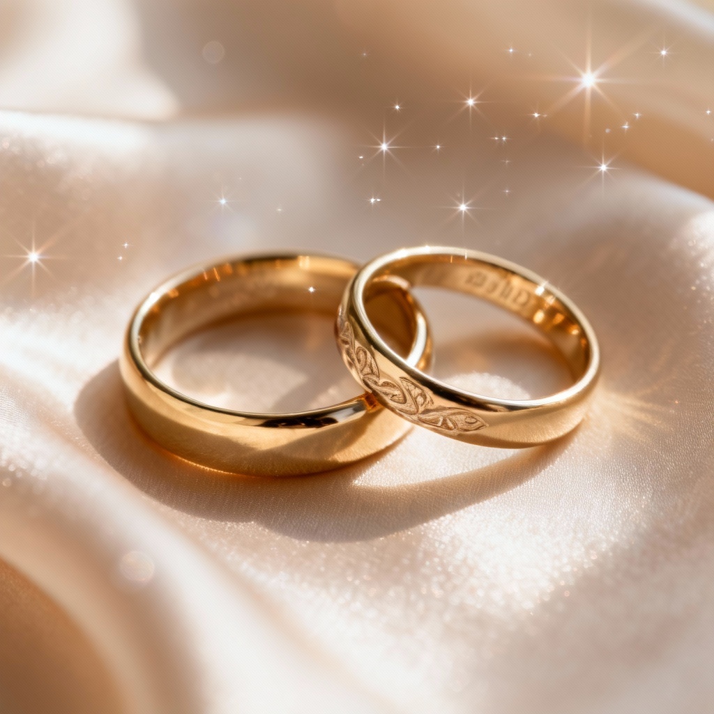 AI wedding rings with elegant twinkle sparkles