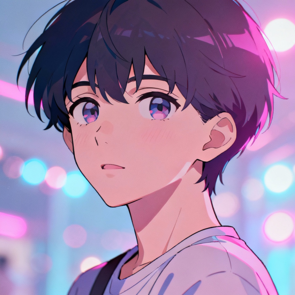 AI anime aesthetic artwork with pastel palette and neon lighting