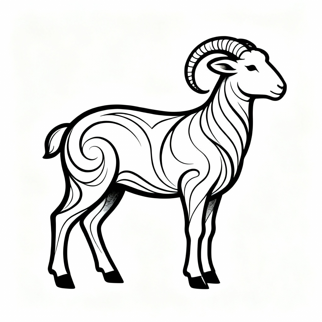 AI minimalist line art lamb tattoo design