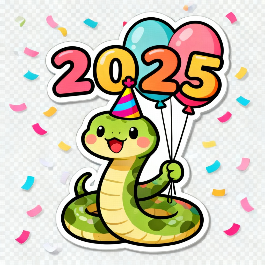 AI kawaii New Year mascot sticker