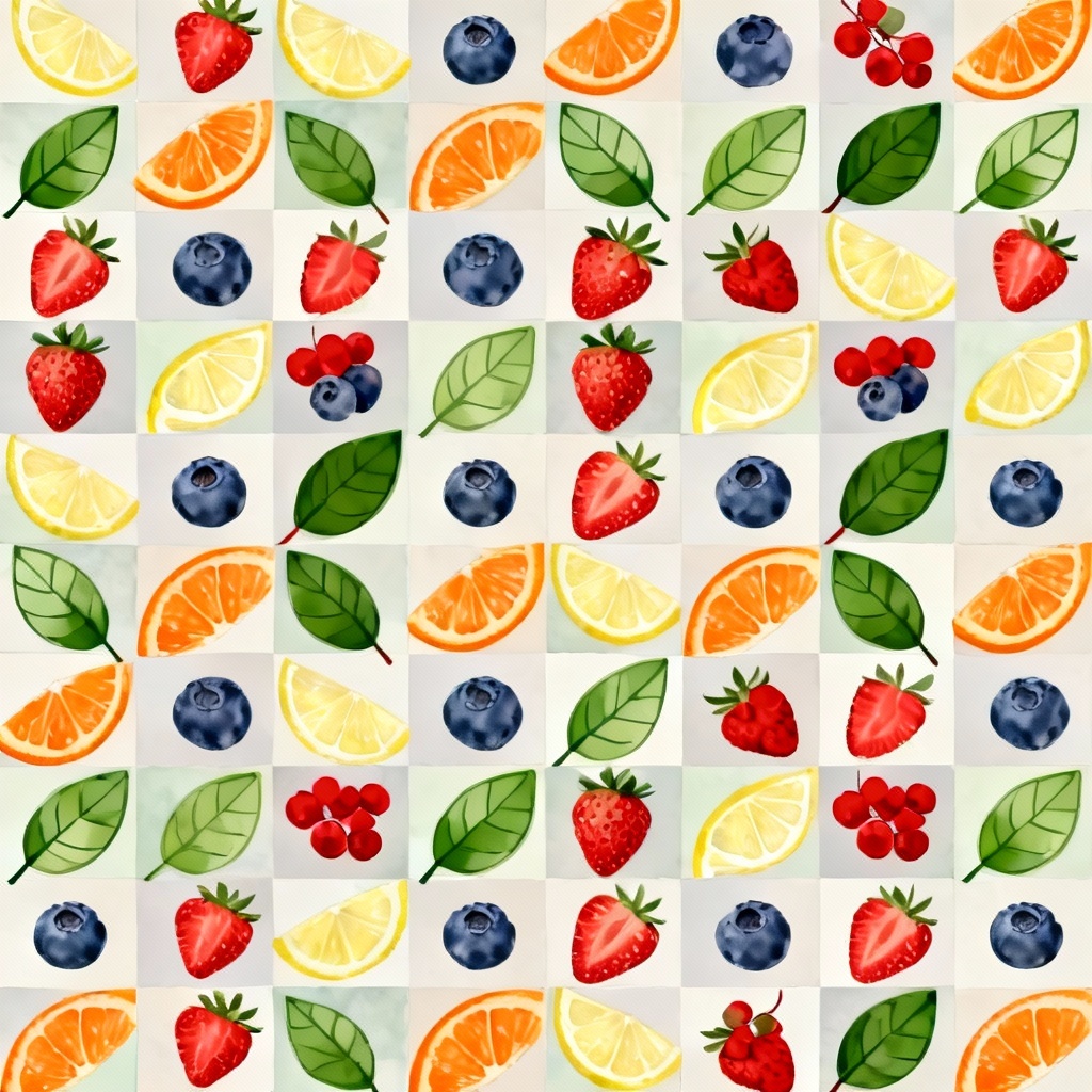 Seamless fruit pattern for packaging