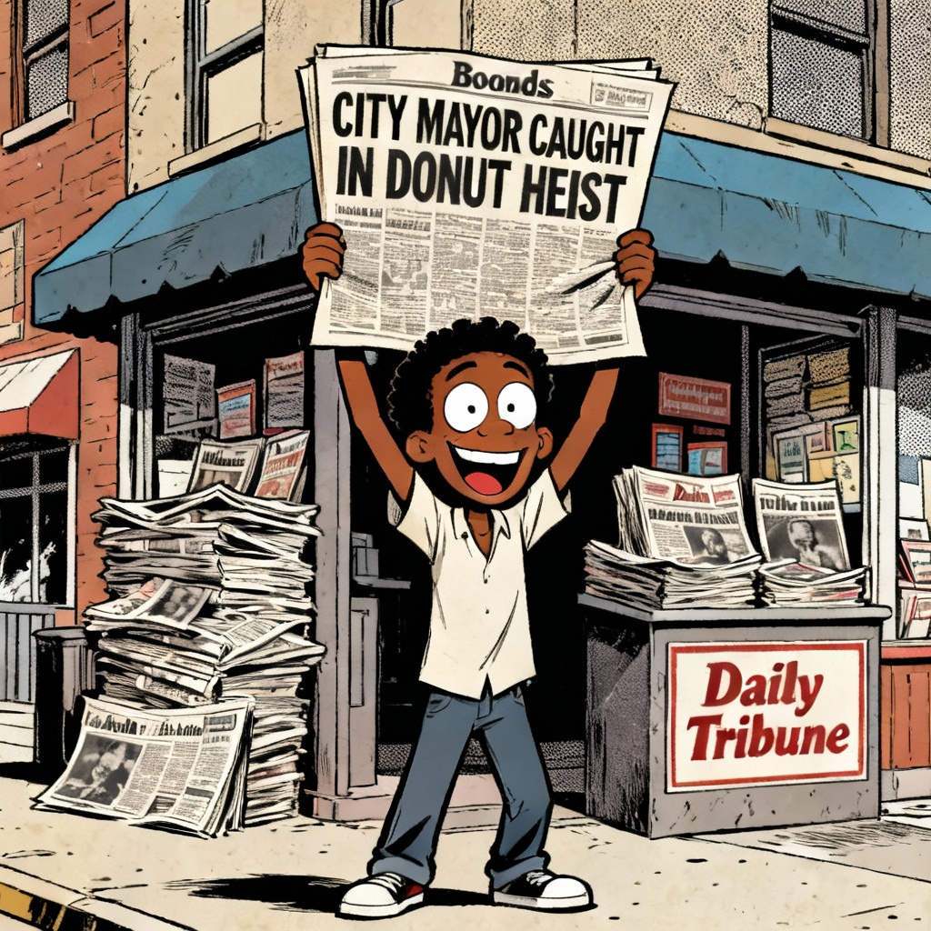 AI Boondocks-style newspaper gag comic panel