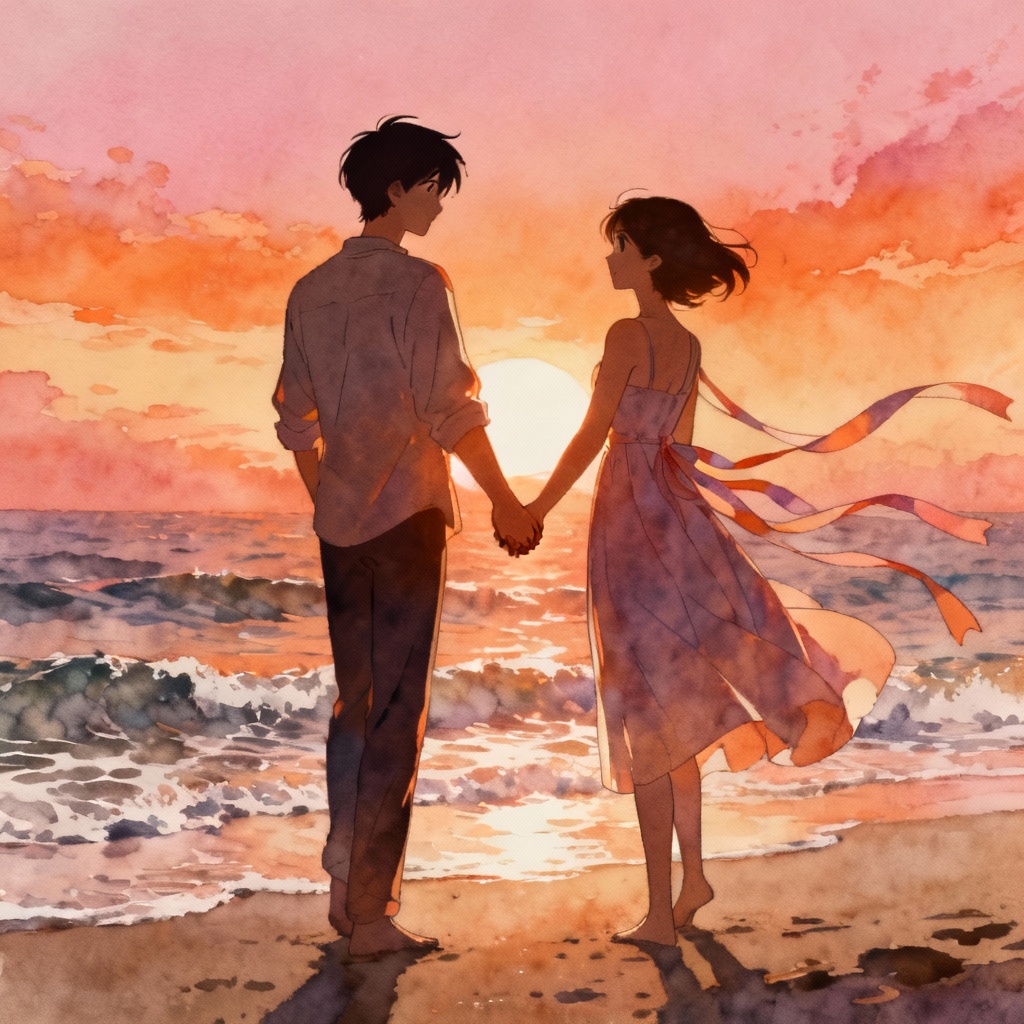 AI Sunset Beach Vows