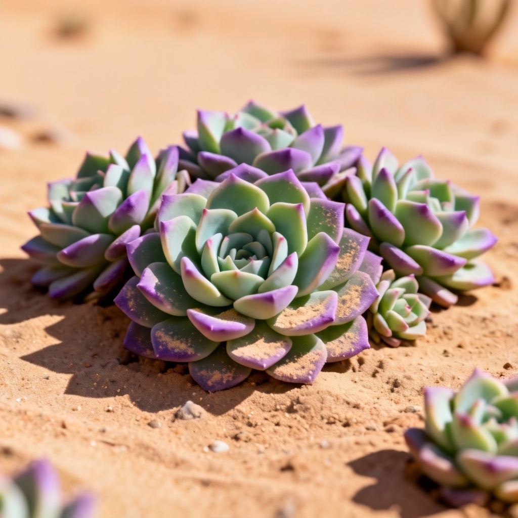 AI succulent cluster with geometric rosettes
