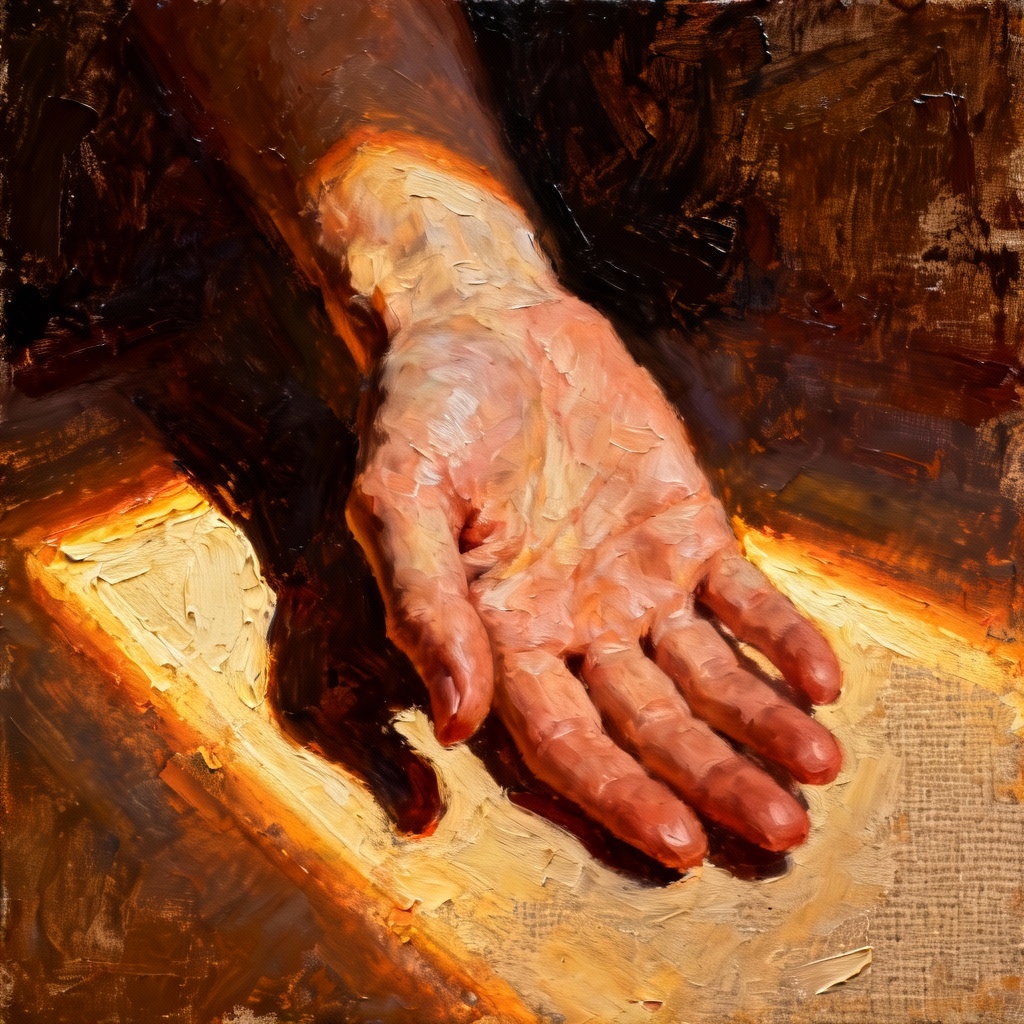 AI painterly hand gesture study