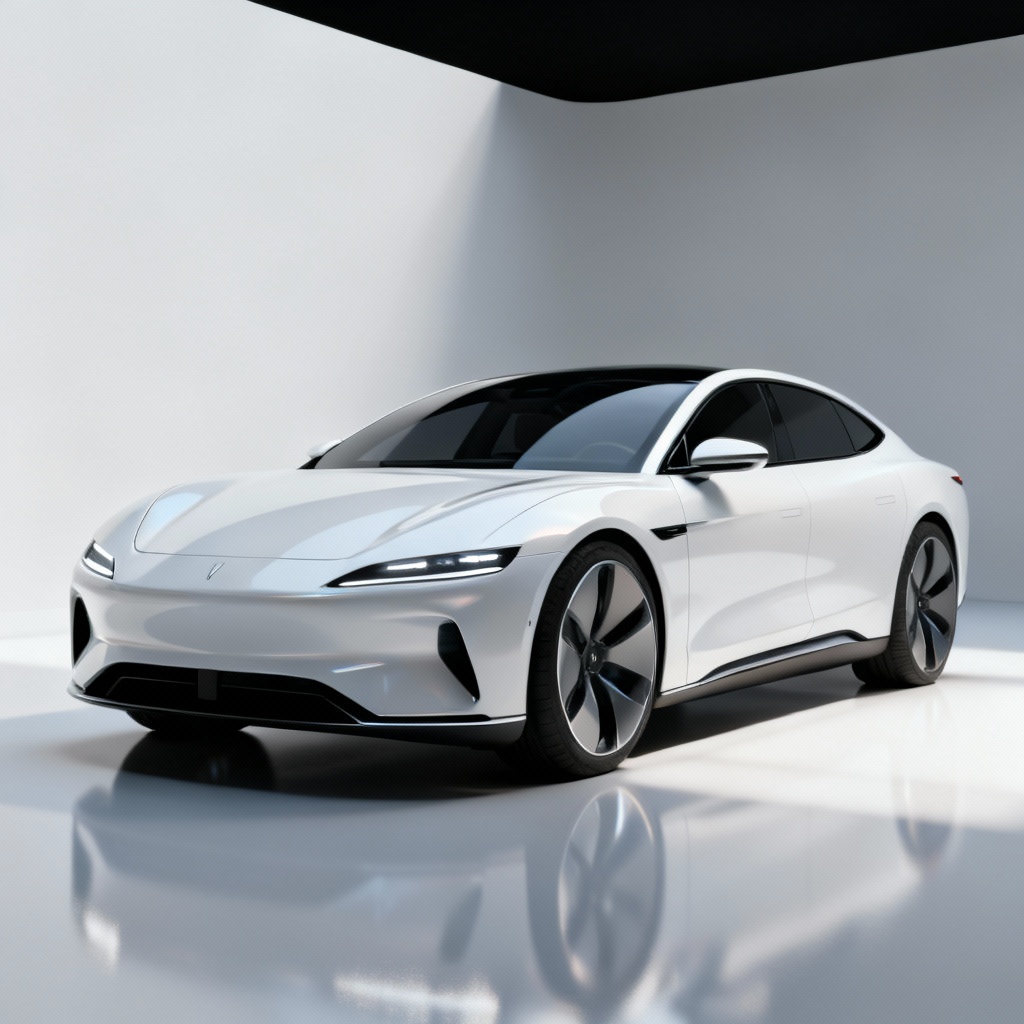 AI futuristic electric vehicle concept in studio lighting