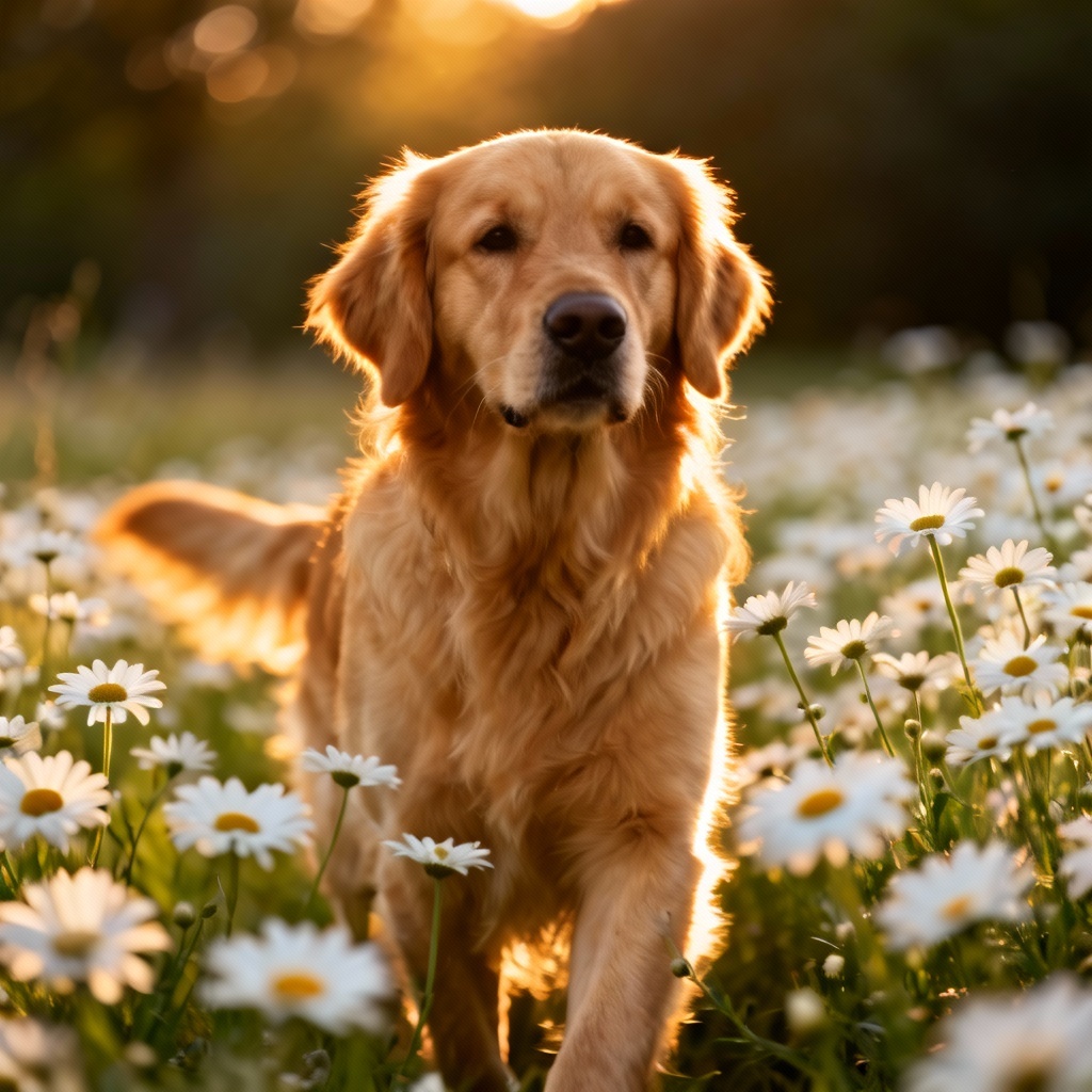 AI realistic golden retriever photo