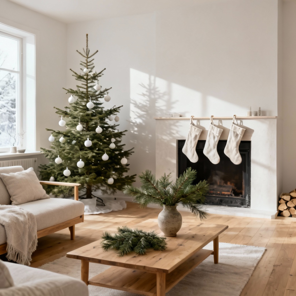 AI Nordic minimal Christmas tree aesthetic